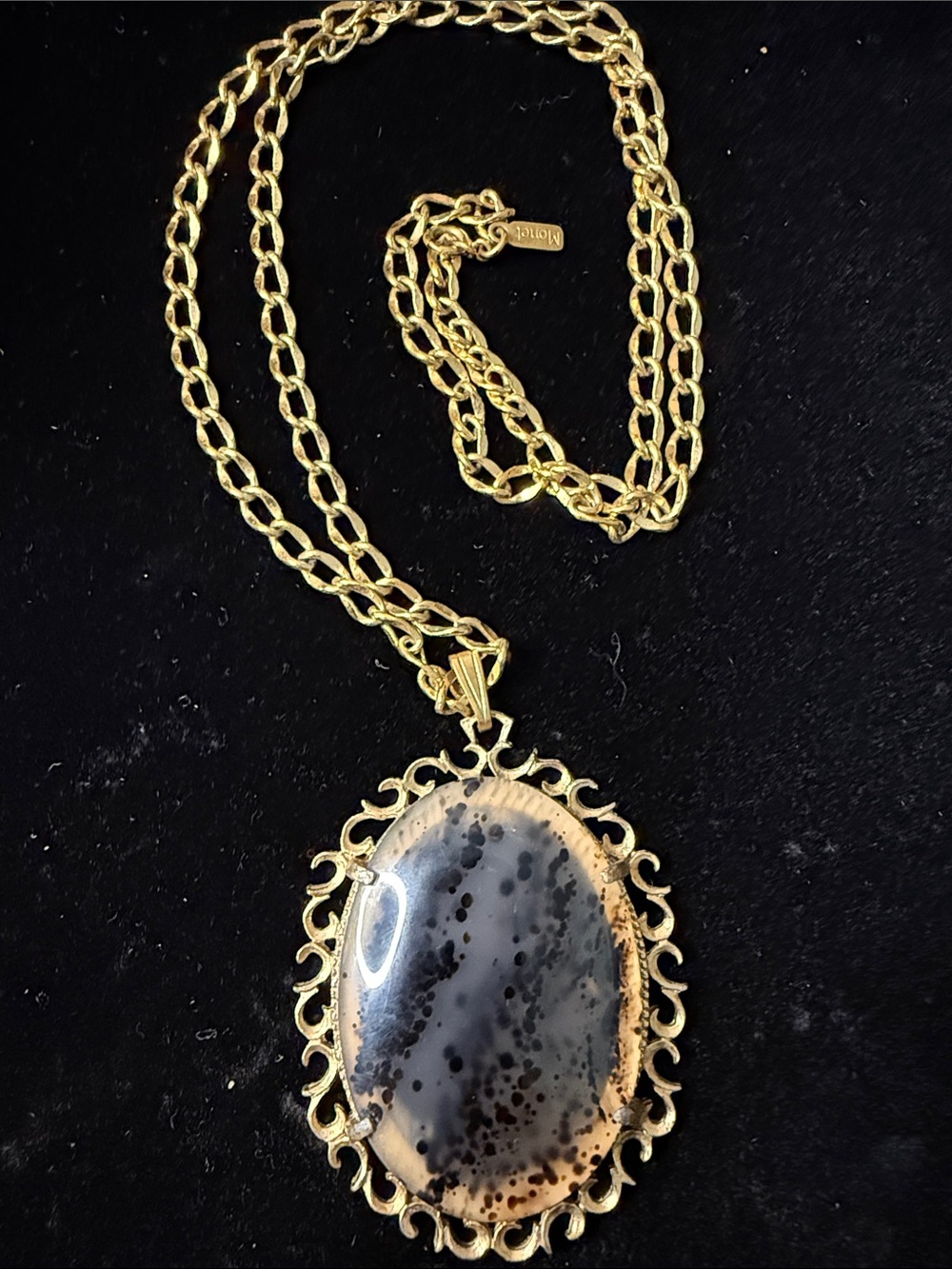 MonetGold-Tone Dendritic Agate Pendant Necklace - Women Jewelry